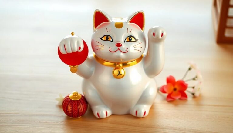 Llavero Maneki-neko Rojo | Gato De La Suerte | Amuleto De Fortuna Feng